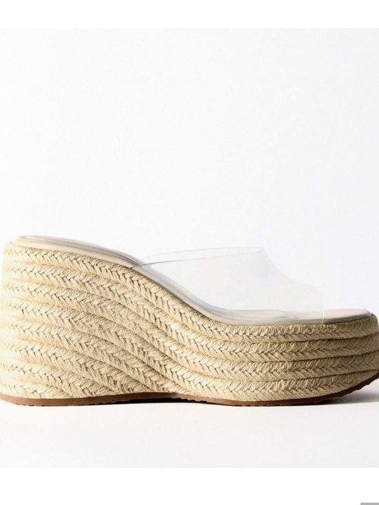 Zara Shoes - ZARA Vinyl Espadrille Style Wedge Sandals